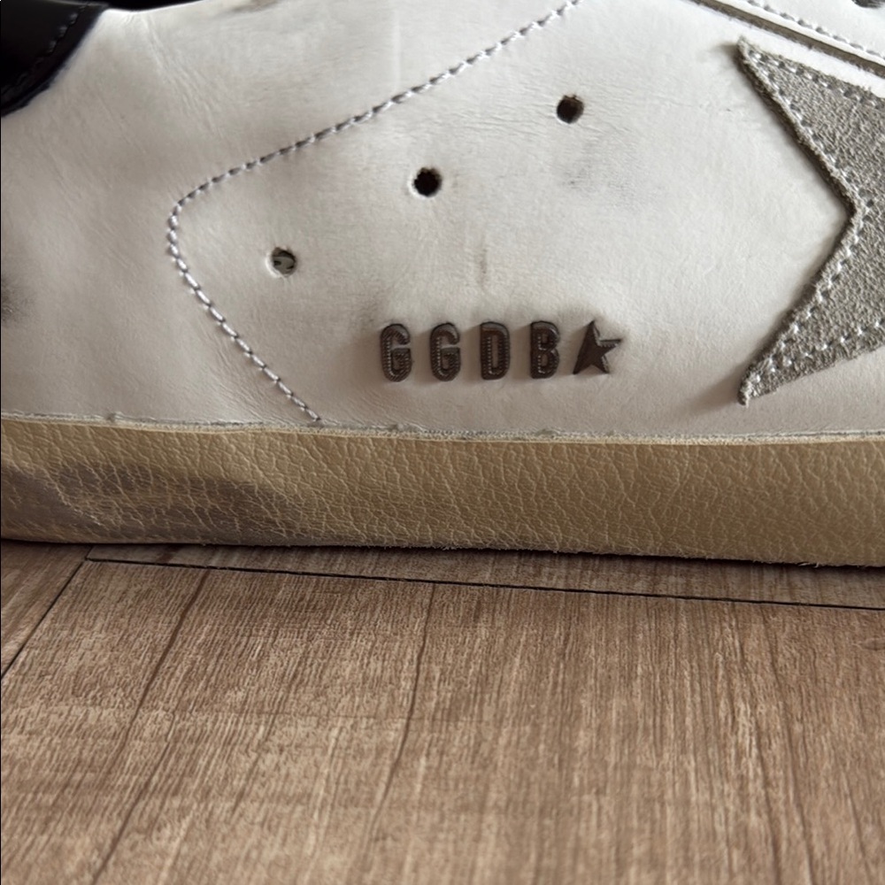 Golden Goose Men's Super-Star with black heel tab and metal stud lettering - Picture 2 of 10